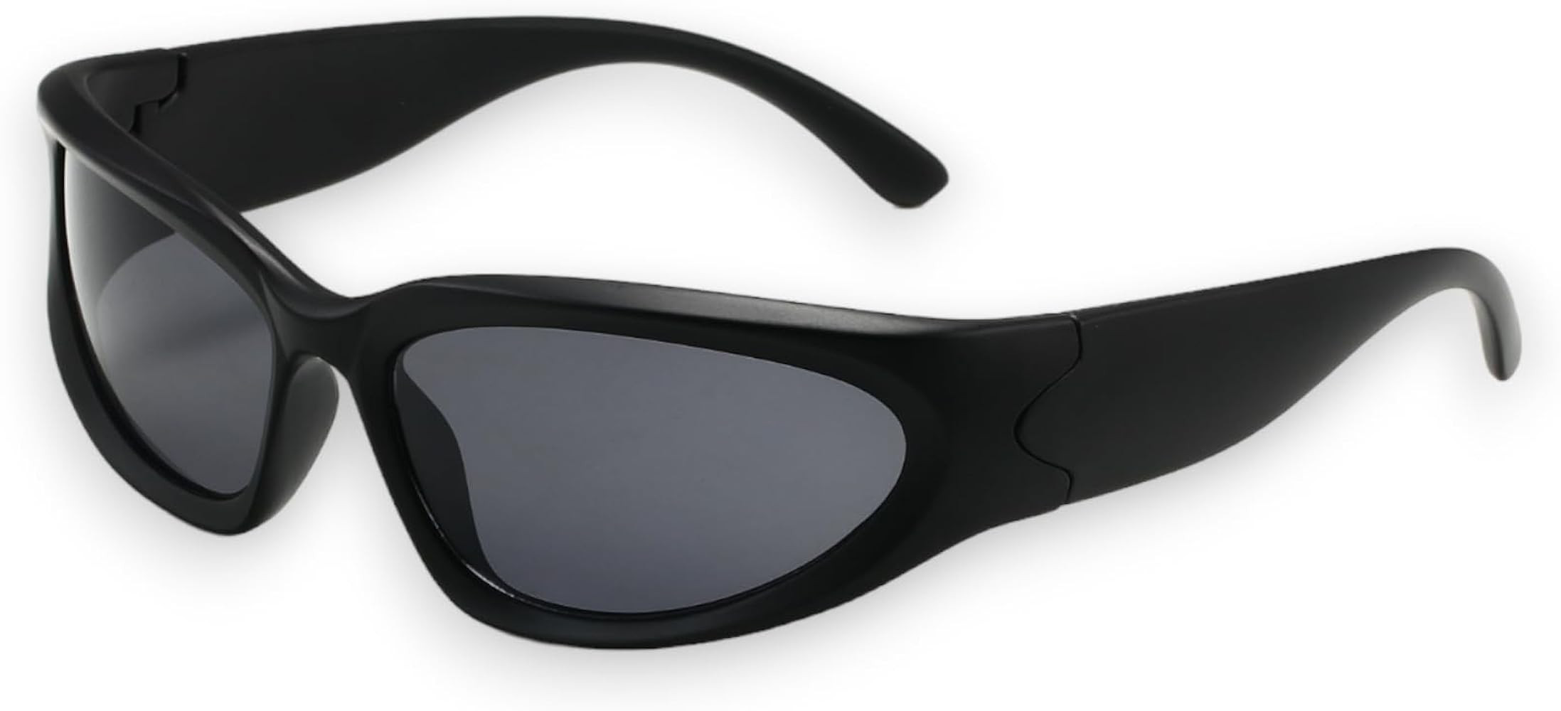 Y2K Wrap Around Sunglasses Black Shades Sporty Glasses Cyber Aesthetic Eyewear Women Men Rave Par... | Amazon (US)
