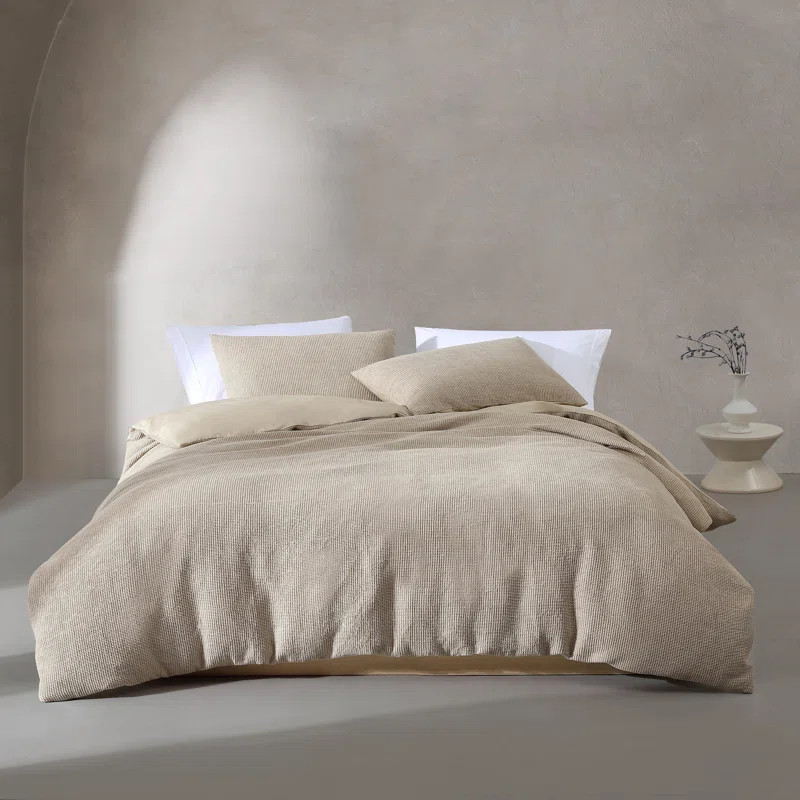Calvin Klein Calvin Klein Microwaffle Solid Reversible 3 Piece Duvet Cover Set | Wayfair | Wayfair North America