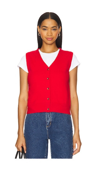 ASTR the Label Eira Sweater Vest in Red. - size M | Revolve Clothing (Global)