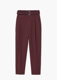 Contrast trim trousers | MANGO (US)