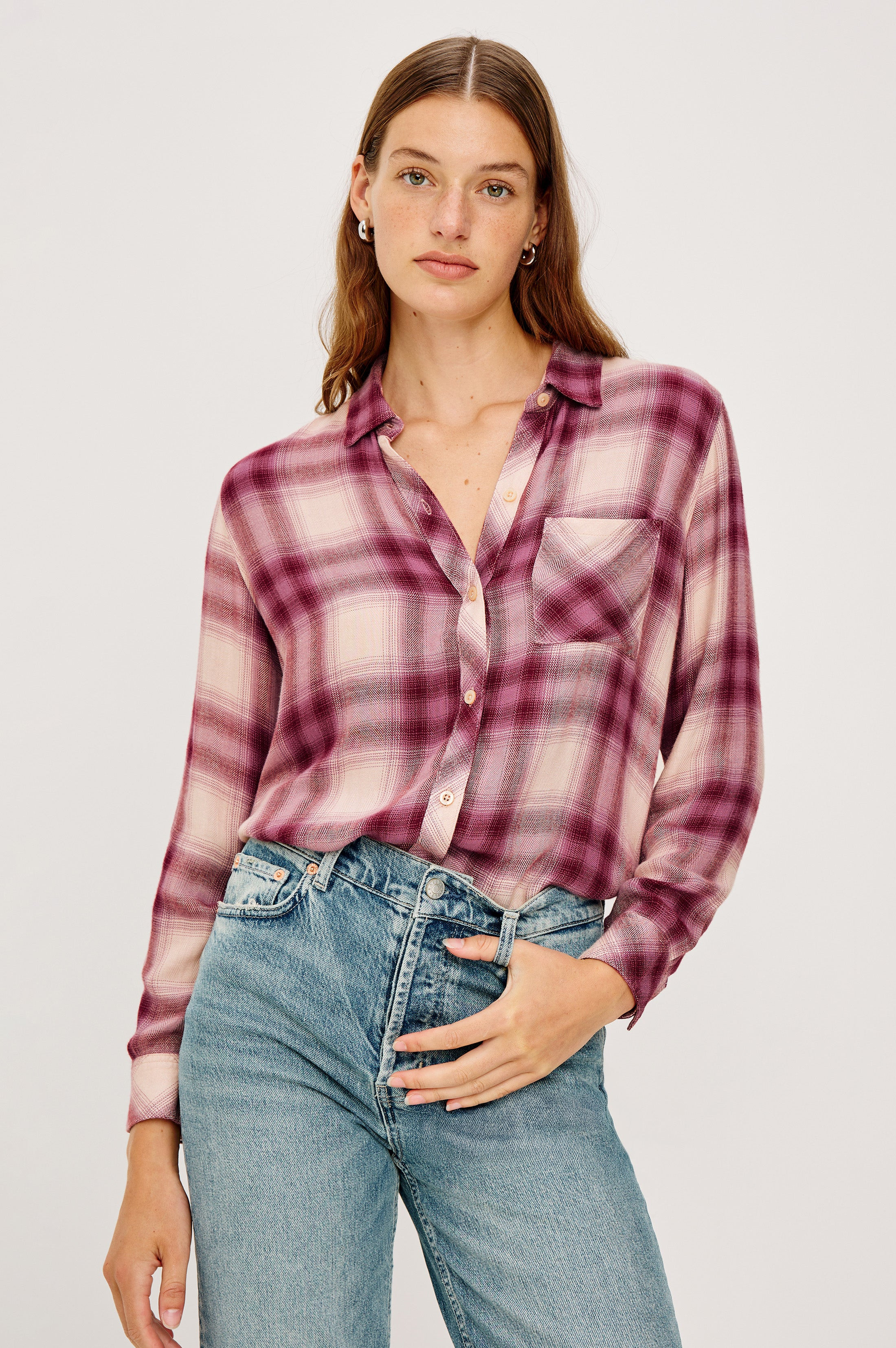 HUNTER SHIRT - FADED PLUM IVORY | Rails