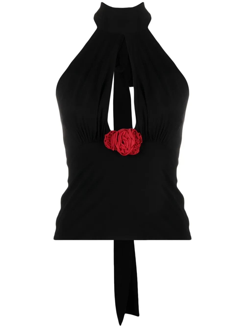 Magda Butrym flower-appliqué Halterneck Top  - Farfetch | Farfetch Global