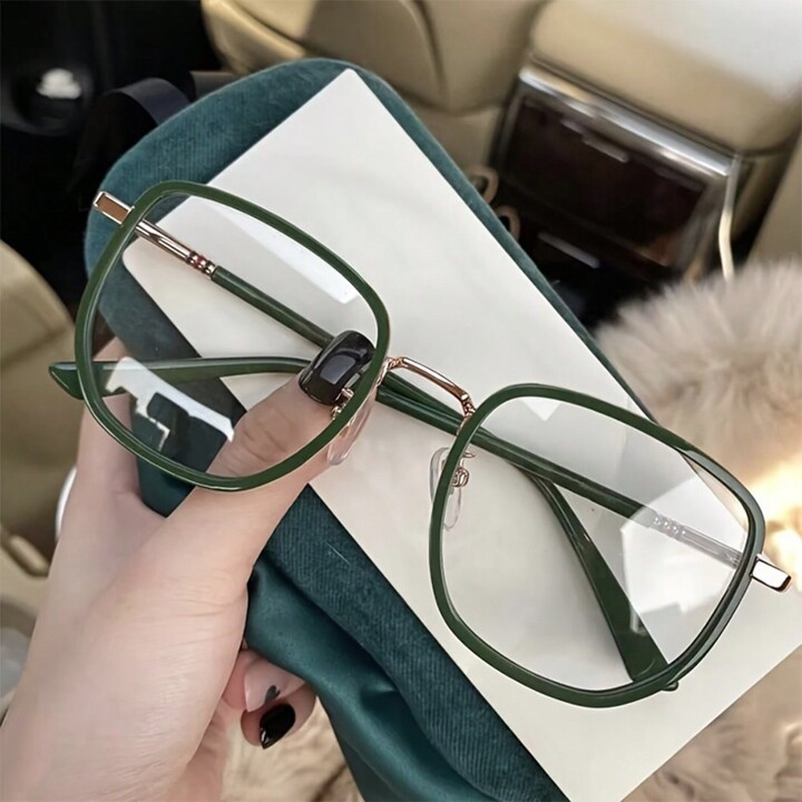 Fashionable Anti-Blue Light Glasses Women Men Vintage Metal Oversize Square Frame Blue Light Bloc... | SHEIN