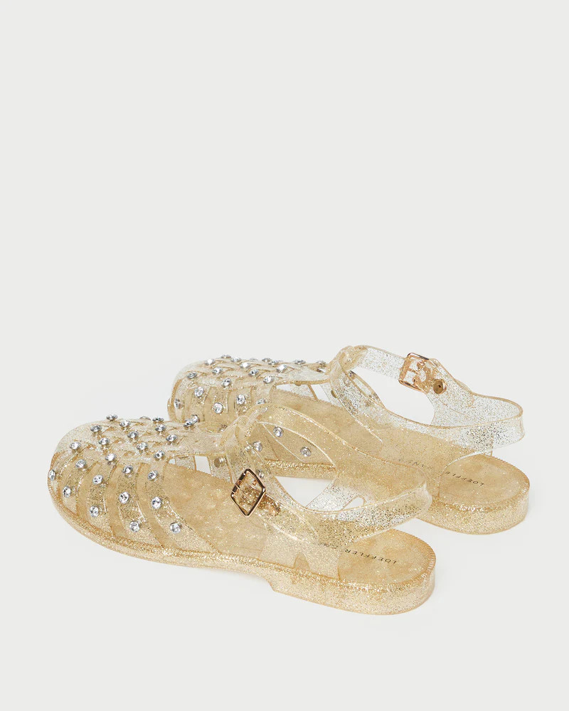 Rhys Champagne Glitter Jelly Sandal | Loeffler Randall
