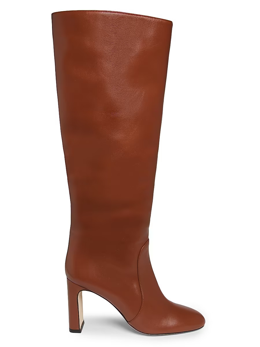 Women's Babette 85MM Leather Knee-High Boots - Luxe Saddle - Size 8.5 | Saks Fifth Avenue