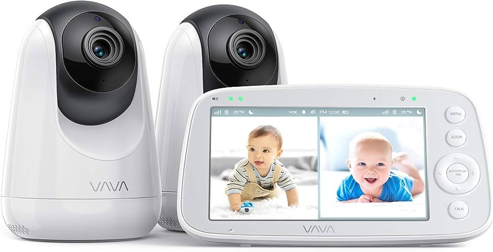 VAVA Baby Monitor with 2 Cameras and Two-Way Audio, Split IPS Screen 720P 5" HD Video , 900ft Ran... | Amazon (US)