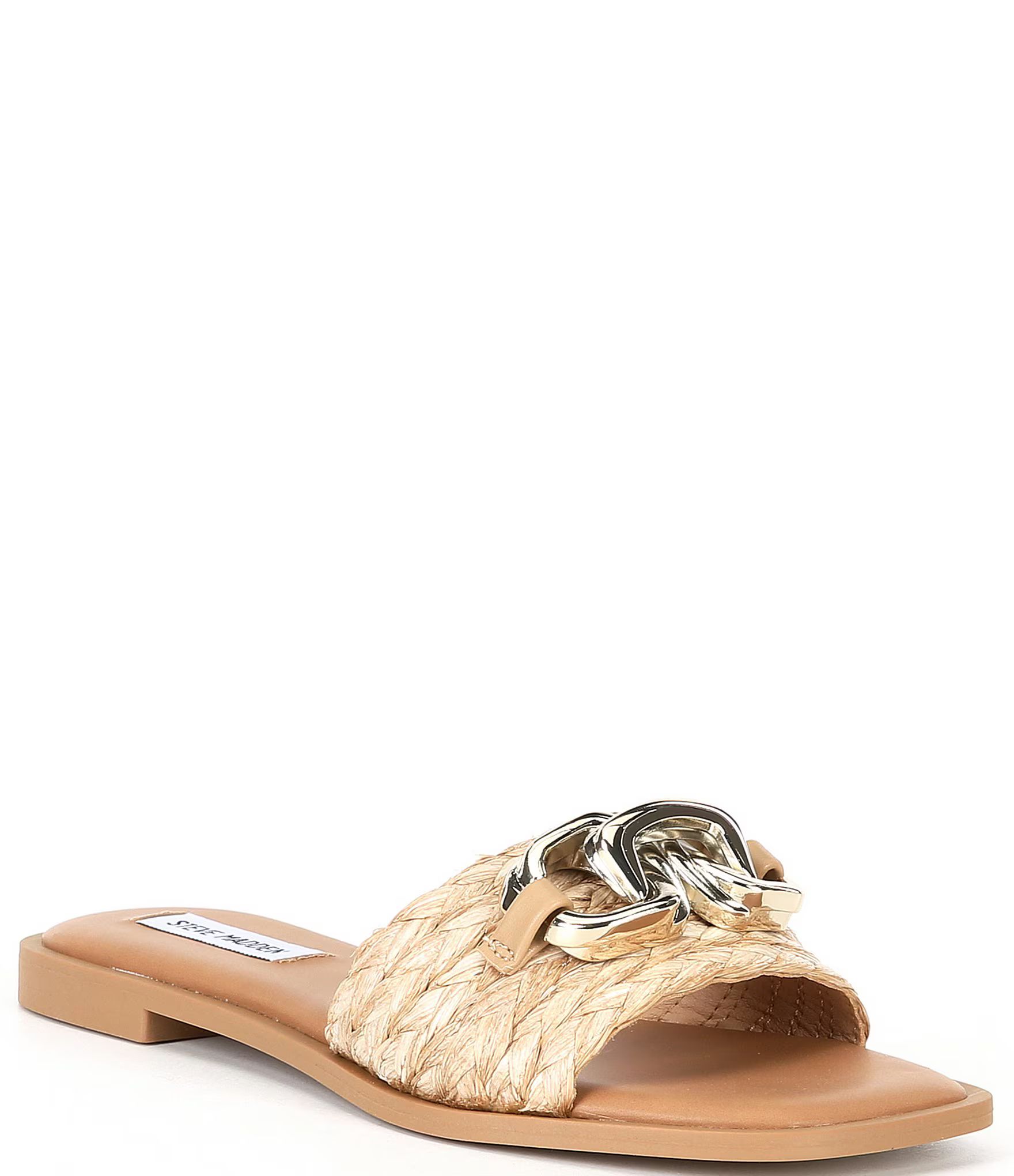 Gene Raffia Chain Slide Sandals | Dillard's