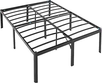 Amazon Basics Heavy Duty Non Slip Bed Frame with Steel Slats, Easy Assembly, 18 inches, Full, Bla... | Amazon (US)