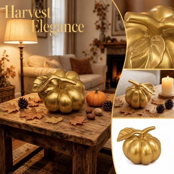 Halloween Home Decor Indoor, Fall Tiered Tray Decor, Gold Table Decor, Pumpkin Table Decor, 4.5X4... | Walmart (US)