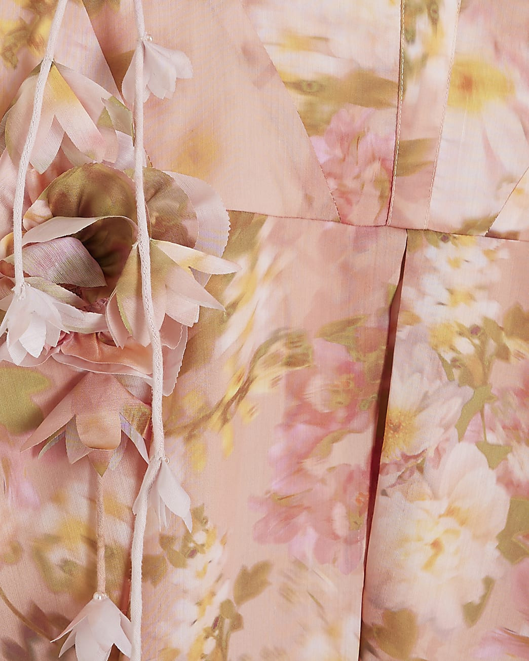 Pink 3D Floral Midi Cami Dress | River Island UK & IE