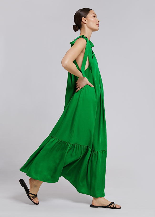 Robe froncée à volants et dos nu | & Other Stories (DE + FR)