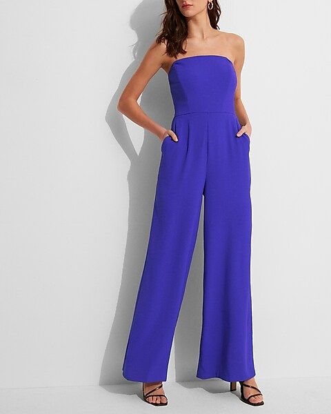 Strapless Wide Leg Jumpsuit | Express