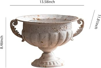 Europe Retro Distessed White Metal Vase for Room and Home Decoration and Iron Handicrafts Item Ro... | Amazon (US)