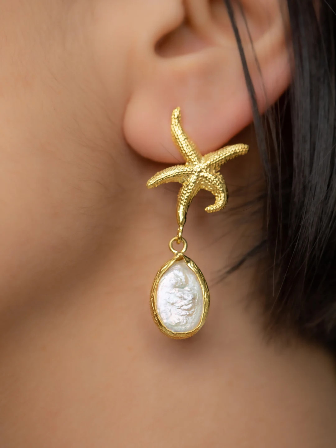 Starfish and Pearl Dangle Earrings,  Summer Earring, Gift For Her, Unique  Best Mom Gift, Handmad... | Etsy (US)