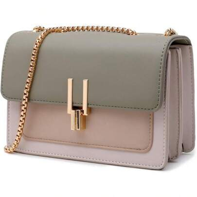 Color-Block Crossbody Bags For Women Leather Cross Body Purses Cute Designer Handbags Shoulder Bag Medium Size Flip Over Crossbody Bag Shoulder Bag Is | SHEIN