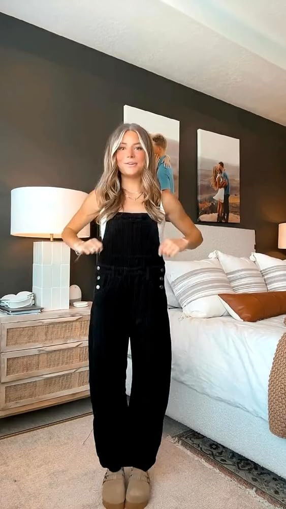 AMEBELLE Corduroy Overalls for Women Barrel Wide Leg Bib Corduroy Pants Women Adjustable Romper J... | Amazon (US)