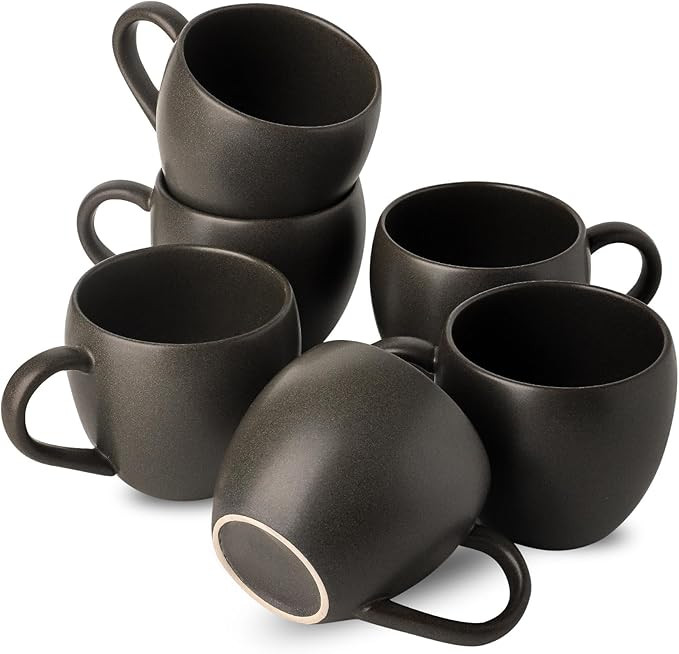 Coffee Mugs Set of 6, Ceramic 16 oz Coffee Cups with Big Handle for Coffee, Milk, Tea, Latte, Cer... | Amazon (US)