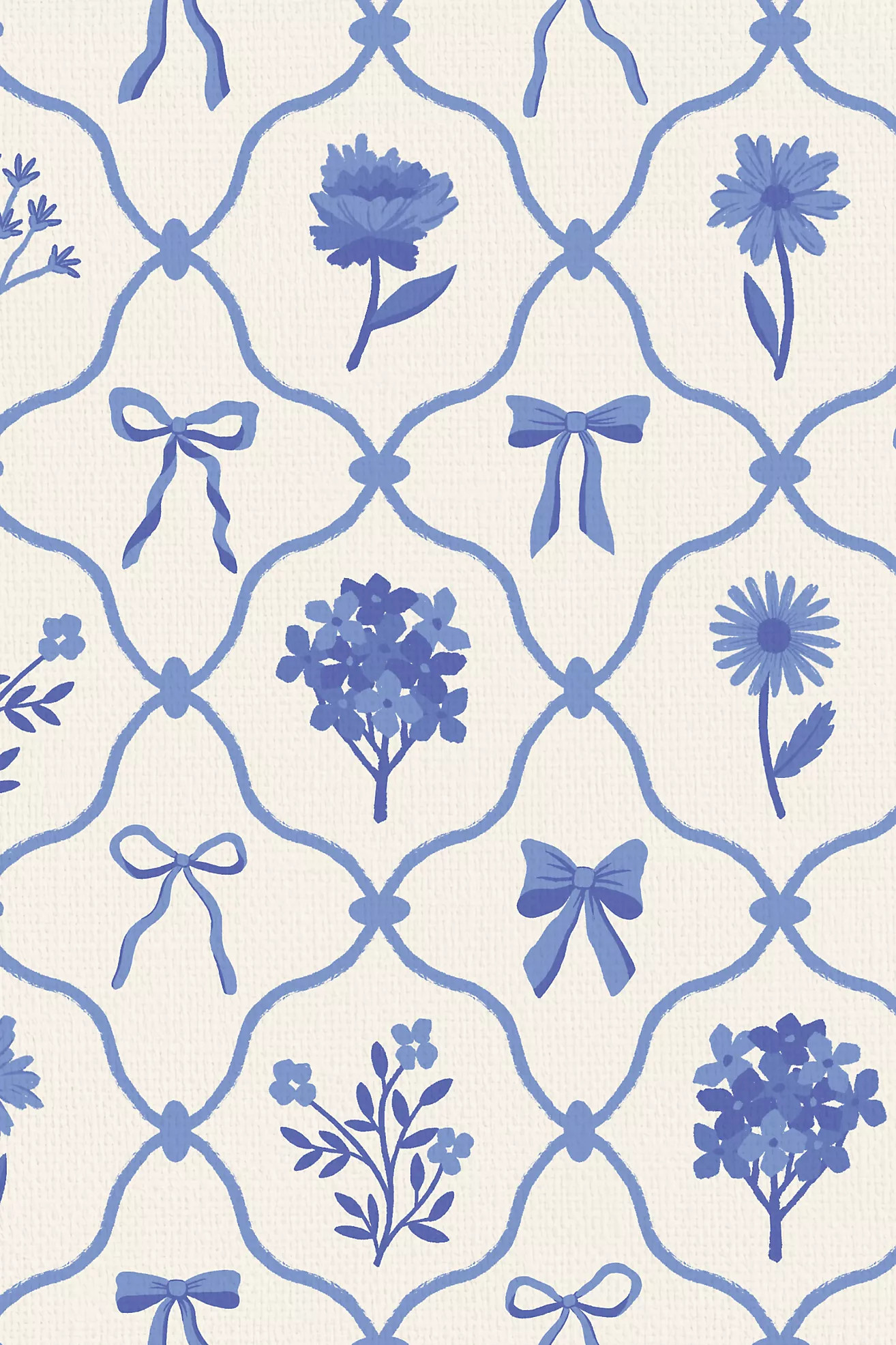 Ayara Something Blue Elegant Ribbon Wallpaper | Anthropologie (US)