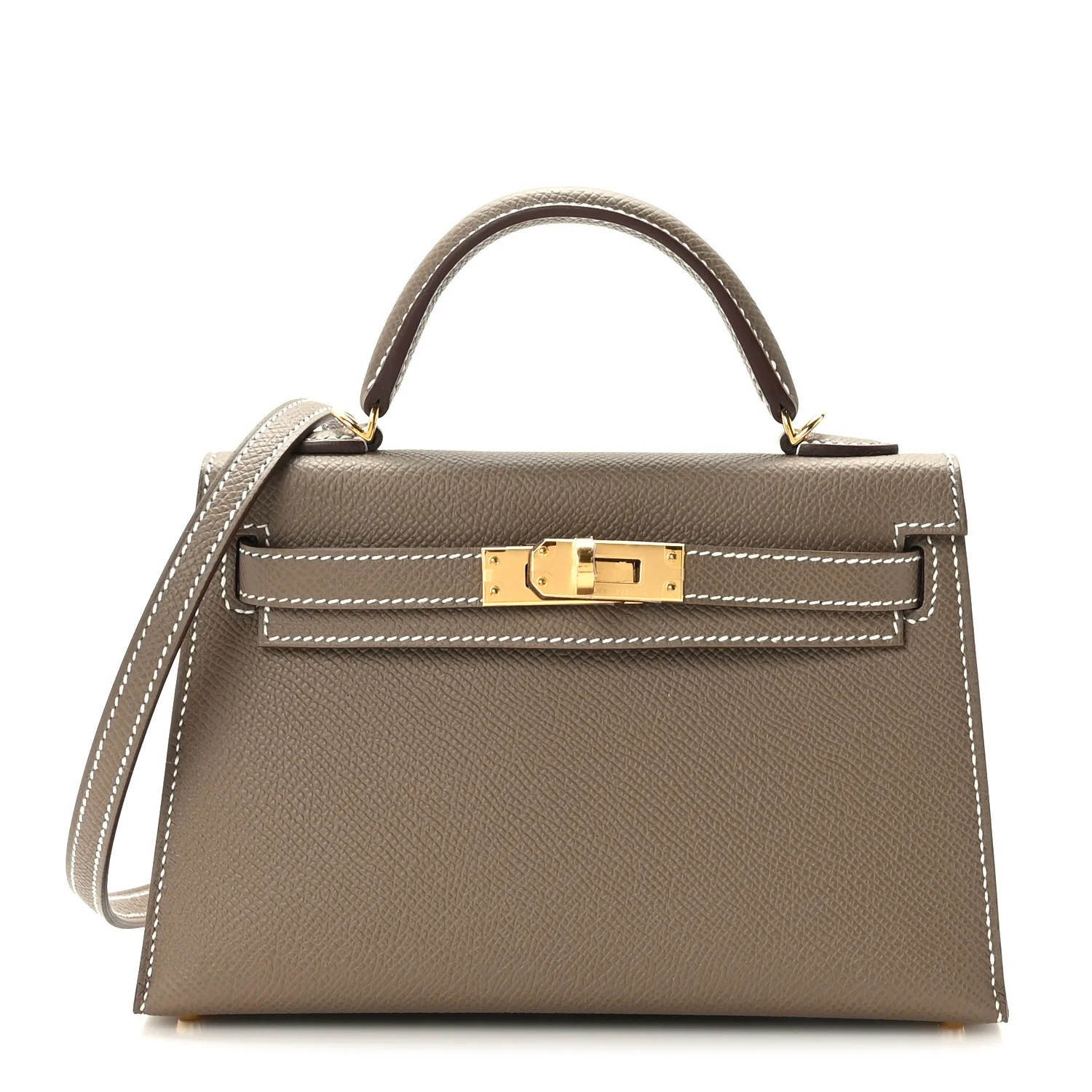 HERMES Epsom Mini Kelly Sellier 20 Etoupe | FASHIONPHILE (US)