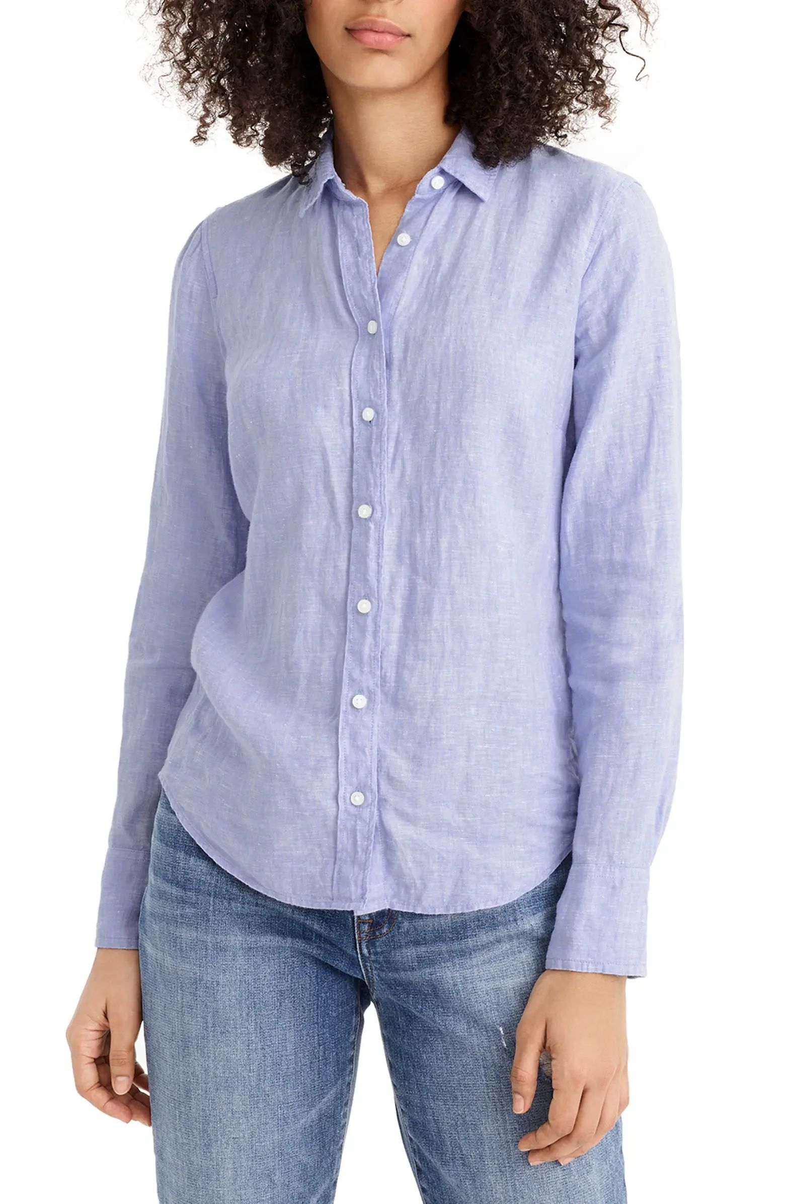 Slim Fit Perfect Piece-Dyed Irish Linen Shirt | Nordstrom