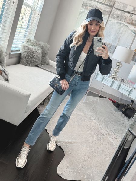 CASUAL V I B ES ~My easy white top and these slimming jeans are both 40% off! Everything runs tts, I’m wearing a size XS in the top and jacket and a size 0 regular in the jeans. 

#LTKover40 #LTKfindsunder100 #LTKsalealert