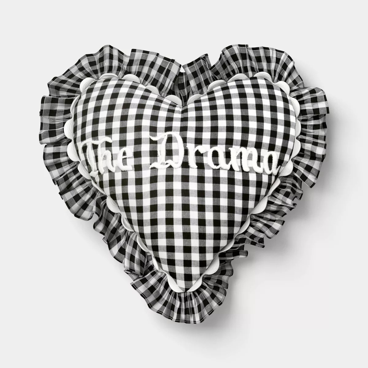 14" Heart Shaped The Drama Throw Pillow White/Black - Room Essentials\u2122 | Target