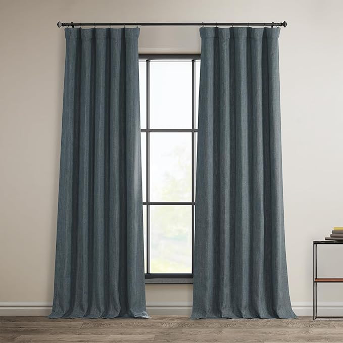HPD Half Price Drapes Faux Linen Room Darkening Curtains - 96 Inches Long Luxury Linen Curtains f... | Amazon (US)