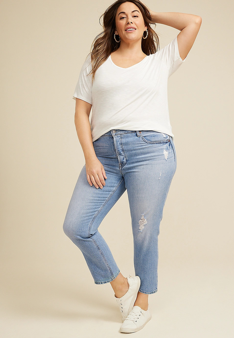 Plus Size Goldie Blues™ Light Cheeky Taper Ankle Jean | Maurices