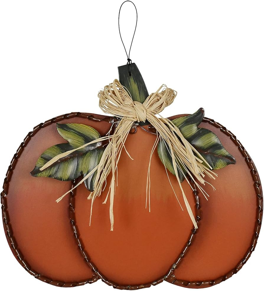 Morning View Wood Pumpkin Welcome Sign Fall Hanging Door Sign Flat Pumpkin Wall Decor Front Door ... | Amazon (US)