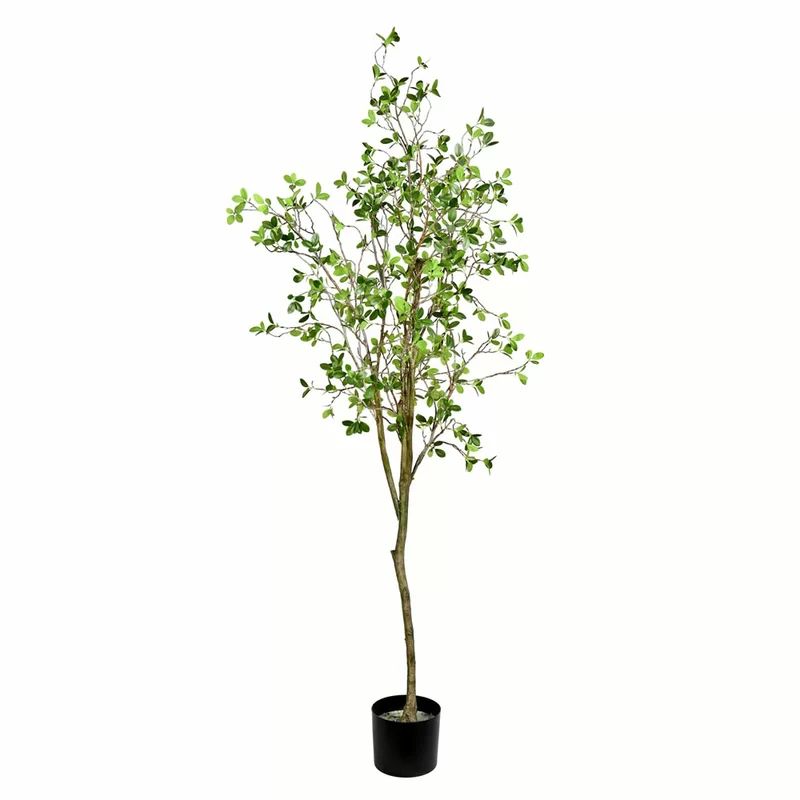 Artificial Milan Leaf Tree in Pot | Wayfair Professional