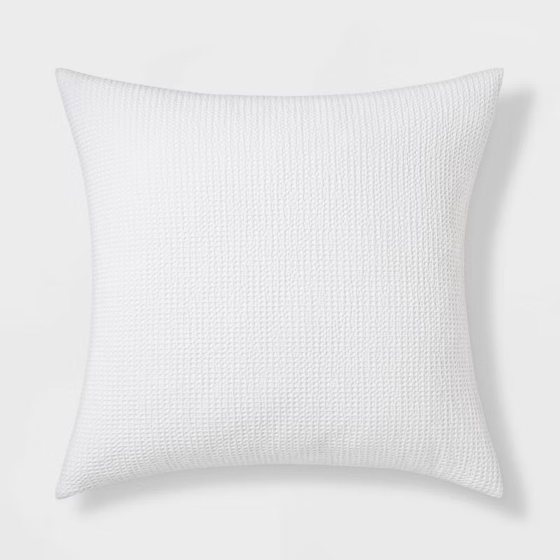 Euro Washed Waffle Weave Throw Pillow White - Threshold™ | Target