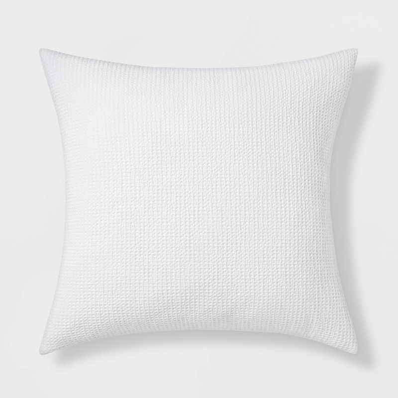 Euro Washed Waffle Weave Throw Pillow White - Threshold&#8482; | Target