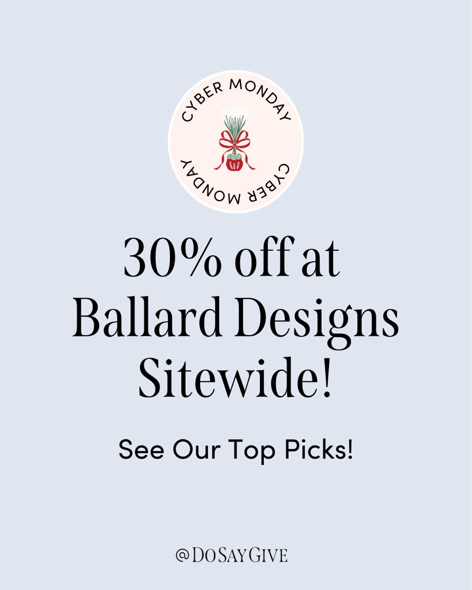 Cyber Monday deal alert: 30% off Ballard Designs sitewide! 

#LTKGiftGuide #LTKCyberWeek #LTKhome