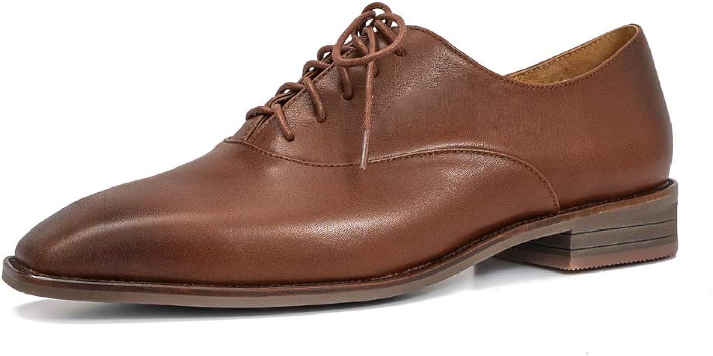 ONEENO Women's Lace-up Leather Oxford | Amazon (US)
