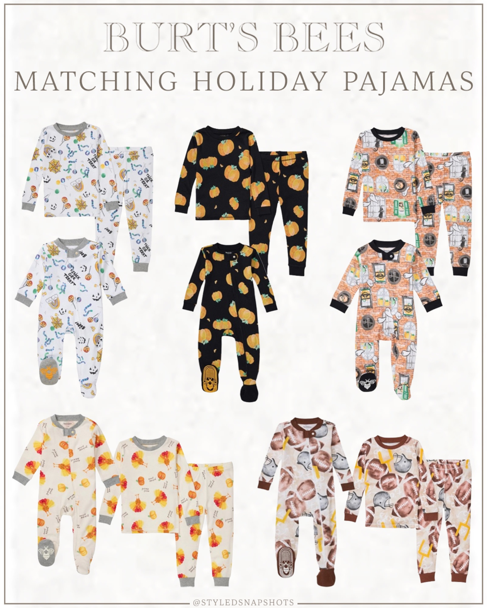 Burt’s Bees Matching Halloween & Thanksgiving pajamas are now available! I always try to snag early before sizes sell out. Available in newborn to adult sizes. 

Kids holidays pjs, baby pajamas, family pjs 

#LTKFamily #LTKSeasonal #LTKKids