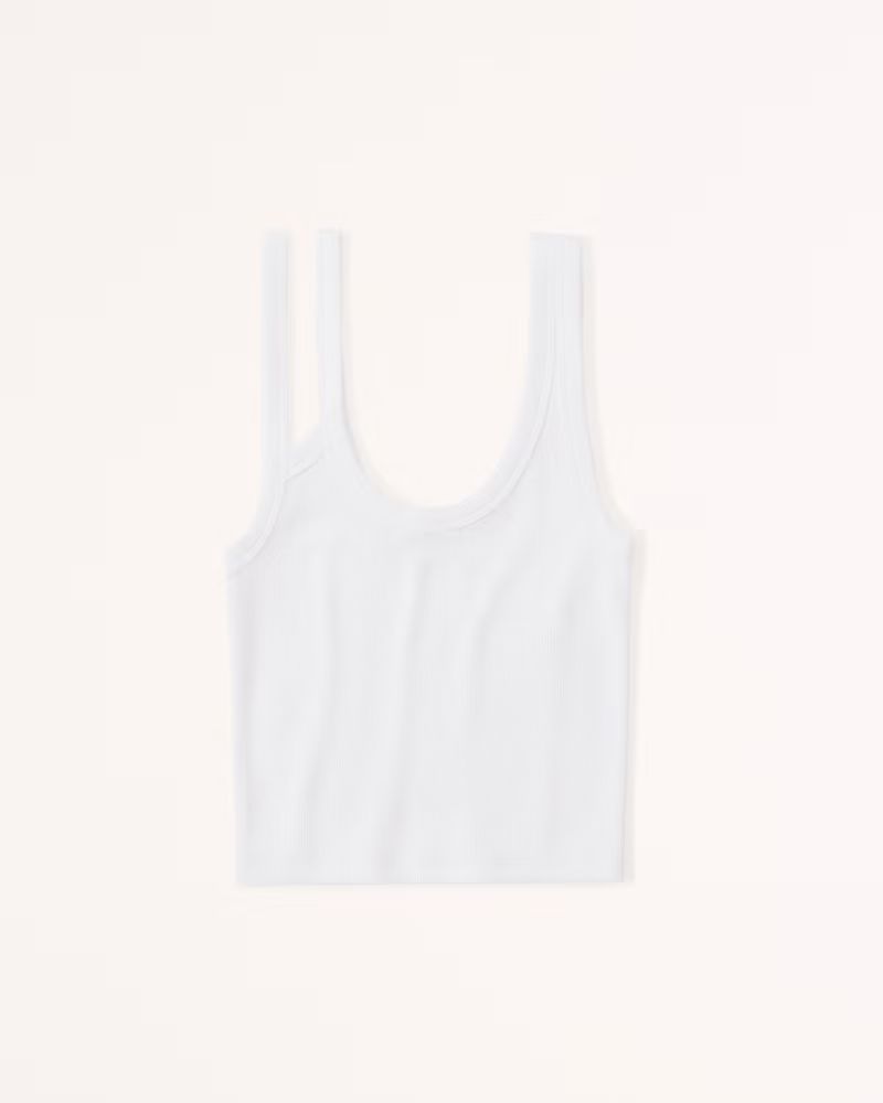 Women's Ribbed Essential Cutout Tank | Women's Tops | Abercrombie.com | Abercrombie & Fitch (US)