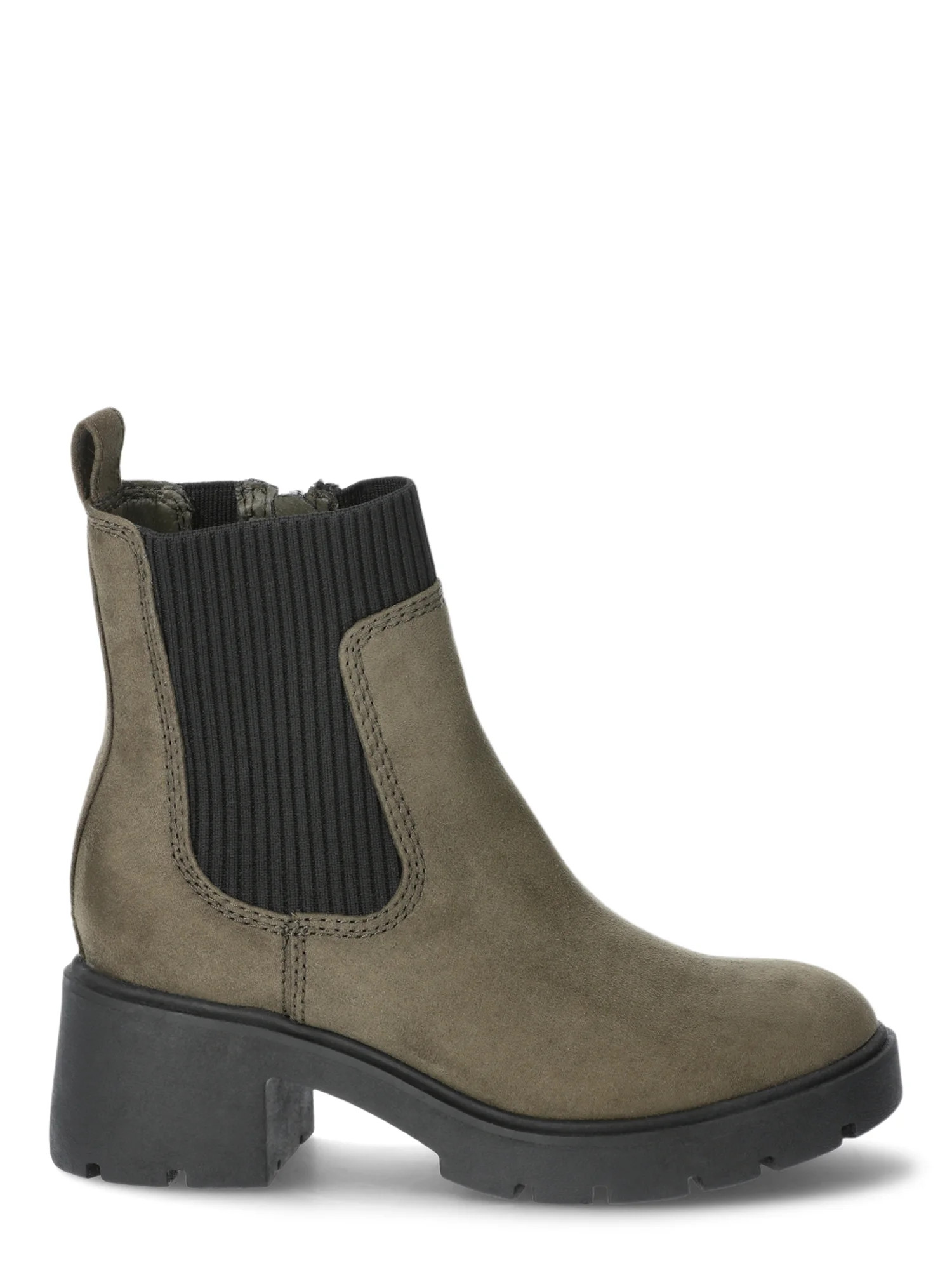 No Boundaries Women's Knit Chelsea Ankle Boots, Wide Width Available - Walmart.com | Walmart (US)