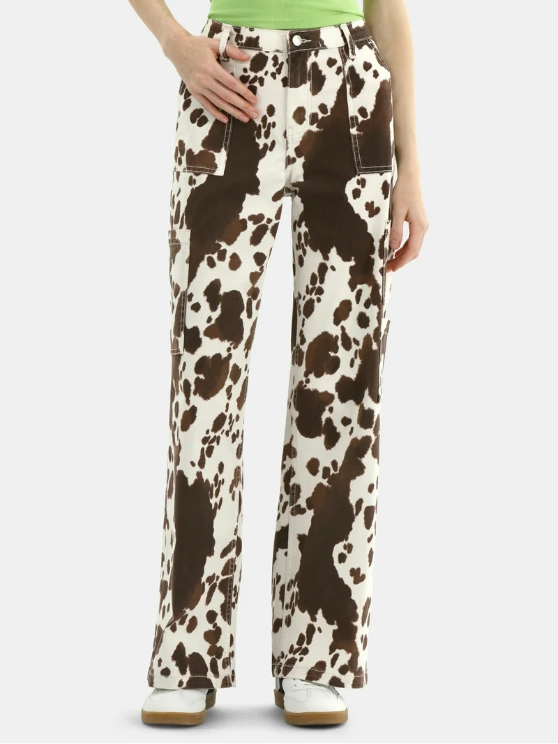 No Boundaries Wide Leg Cargo Pants, 31.5'' Inseam, Women's and Women's Plus | Walmart (US)