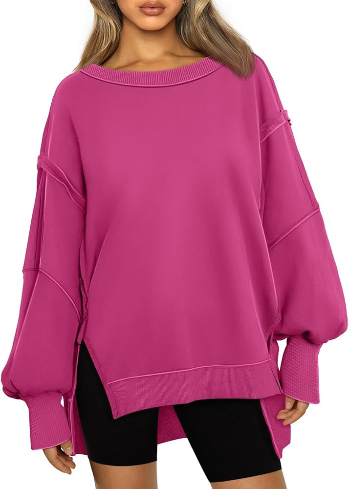 Trendy Queen Womens Oversized Sweatshirts Hoodies Crewneck Shirts Fall Outfits Teen Girls Y2k Win... | Amazon (US)