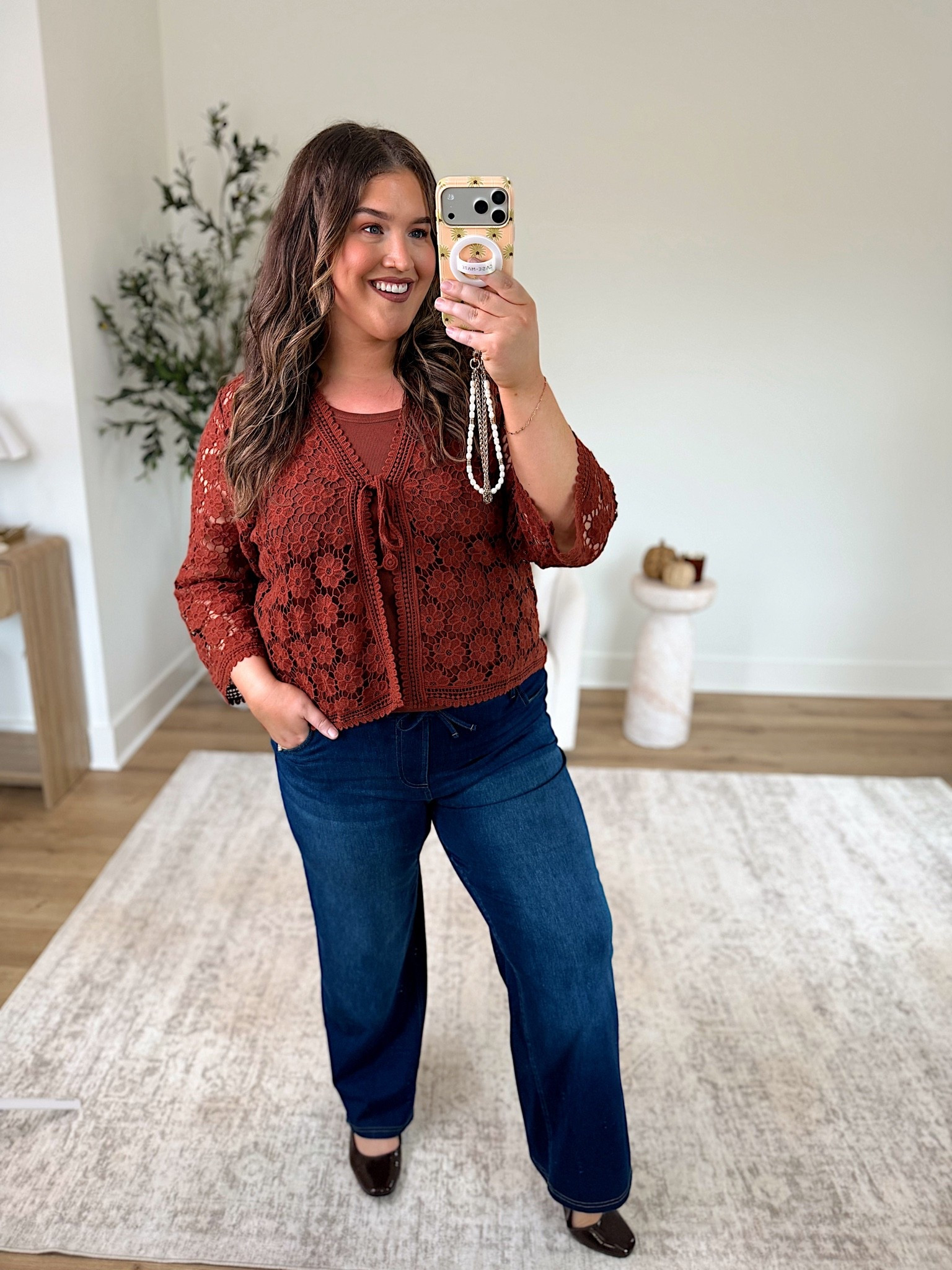 Loved this crochet style cardigan so much for spring I had to pick up another in this gorgeous Fall colors 🤎 Makes a great casual everyday outfit. Wearing a size 1X
@Maurices

#LTKPlusSize #LTKgrwm #LTKootd