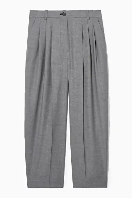 TAILORED WOOL-FLANNEL CULOTTES - WHITE / BLACK - COS | COS UK