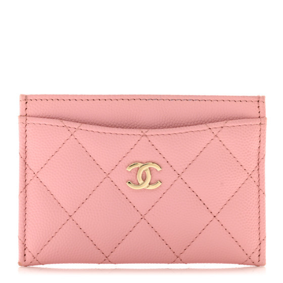 Caviar Quilted Card Holder Pink | FASHIONPHILE (US)