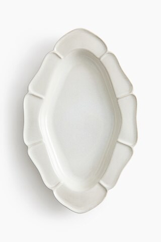 H & M - Large glazed terracotta serving plate - White | H&M (UK, MY, IN, SG, PH, TW, HK)