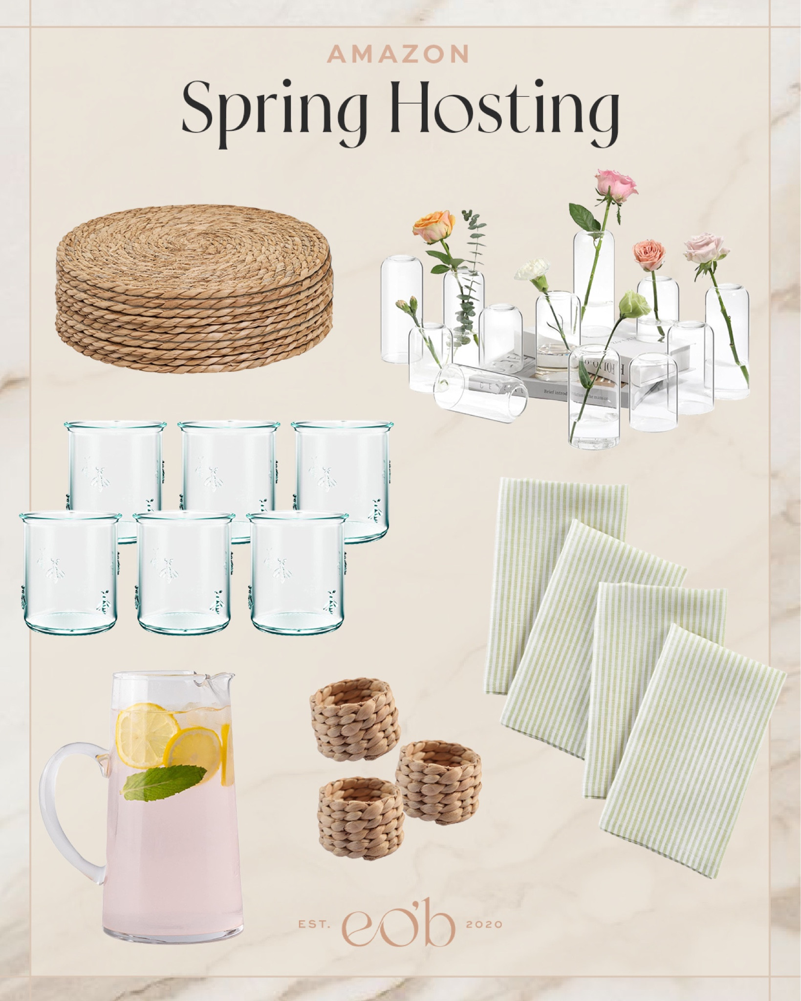 A round of my favorite homeware pieces for spring hosting 🌸 From seagrass chargers to pastel linens, it’s time for sprint dinner parties!

#LTKSeasonal #LTKhome