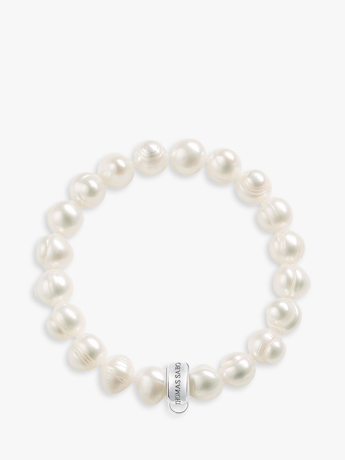 THOMAS SABO Charm Club Pearl Bracelet, White | John Lewis (UK)