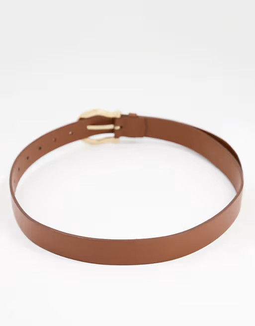 ASOS DESIGN waist and hip jeans belt with boyfriend end in tan | ASOS (Global)