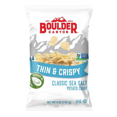 Boulder Canyon Avocado Oil Sea Salt Thin & Crispy Potato Chips - 6oz | Target