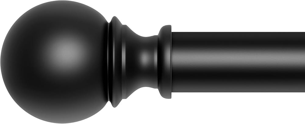 Curtain Rods for Windows 32 to 168, 1 Inch Black Curtain Rod Set, Heavy Duty Drapery Rods with Ad... | Amazon (US)