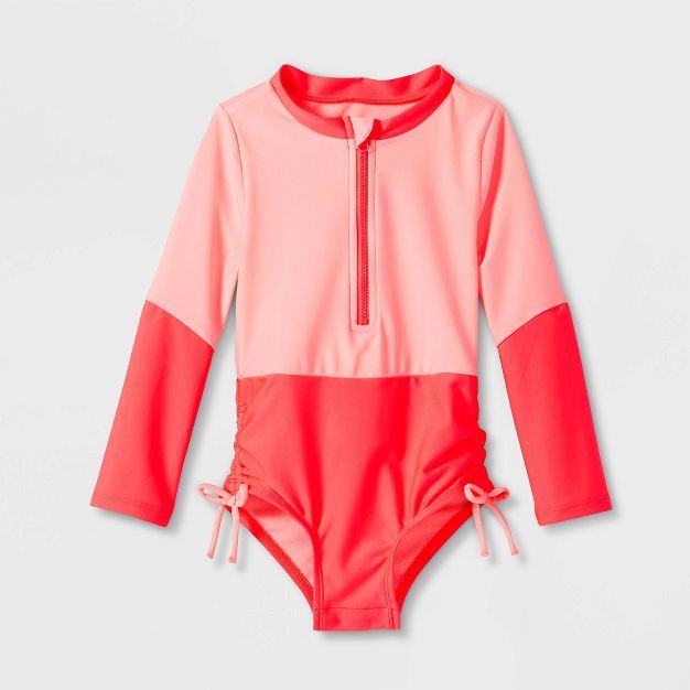Toddler Girls' Colorblock One Piece Swimsuit - Cat & Jack™ Pink | Target