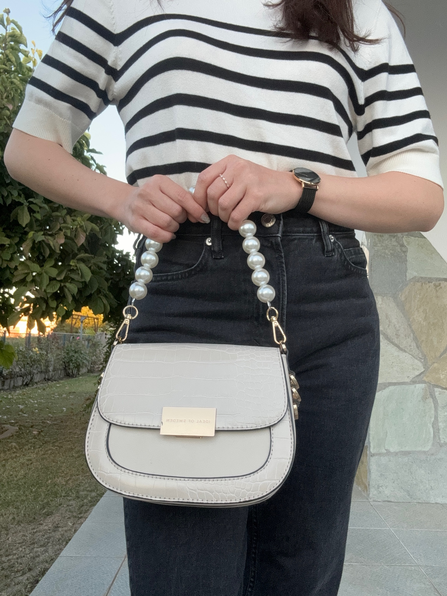 Outfit details. Black and gold accessories for a black and white outfit.

#LTKbag #LTKeurope #LTKautumn